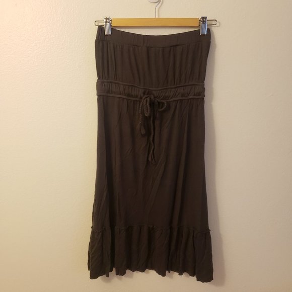 Zenana Outfitters Dark Gray Tube Dress SMALL - Picture 4 of 8